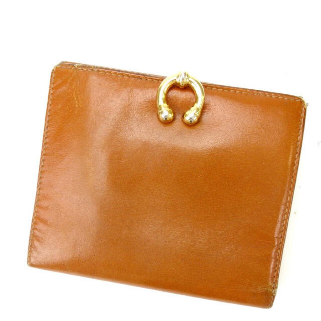 Authentic Gucci Wallet Purse Folding Wallet Brown Gold Woman Used